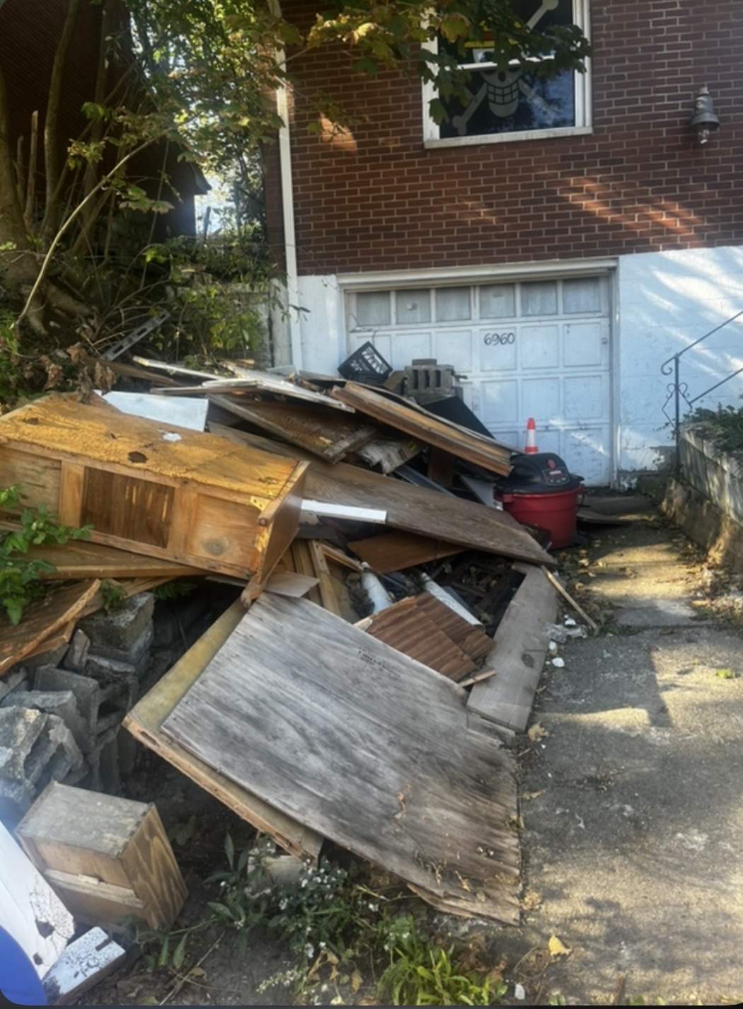 Junk and debris before removal