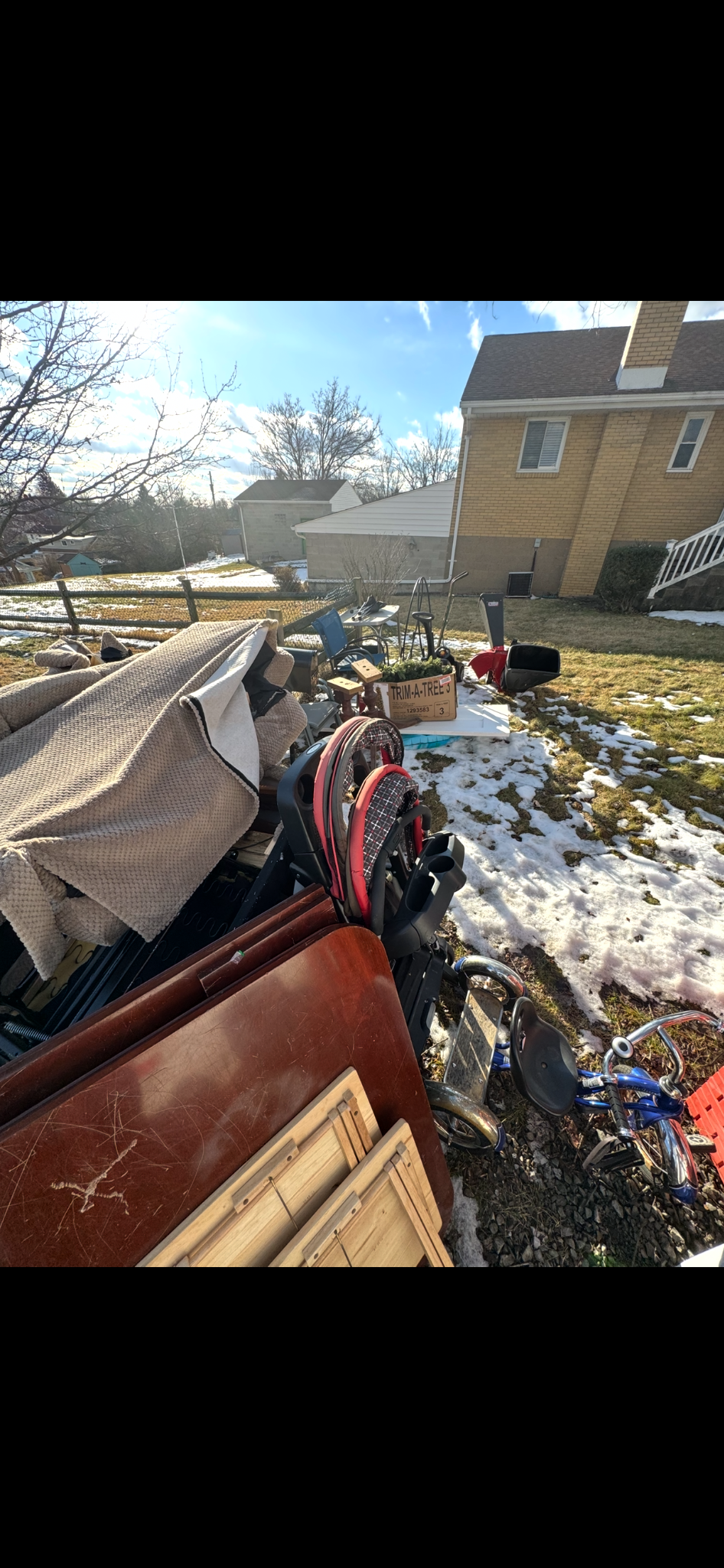 Backyard junk removal before